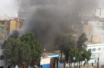 Пожар на предприятии в городе Суэц